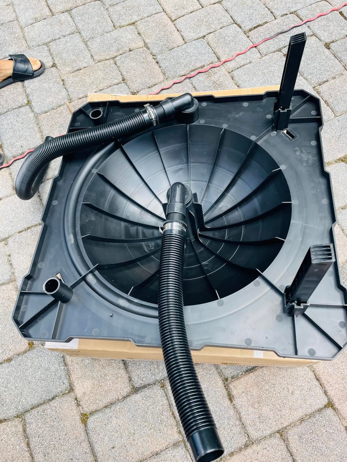 DORTALA Solar Pool Heater, Dome Swimming Pool Water Heater for Above Ground & Inground Pool with Black Heating Coil, Foldable Legs, Rotatable Hose Connector customer photo 1