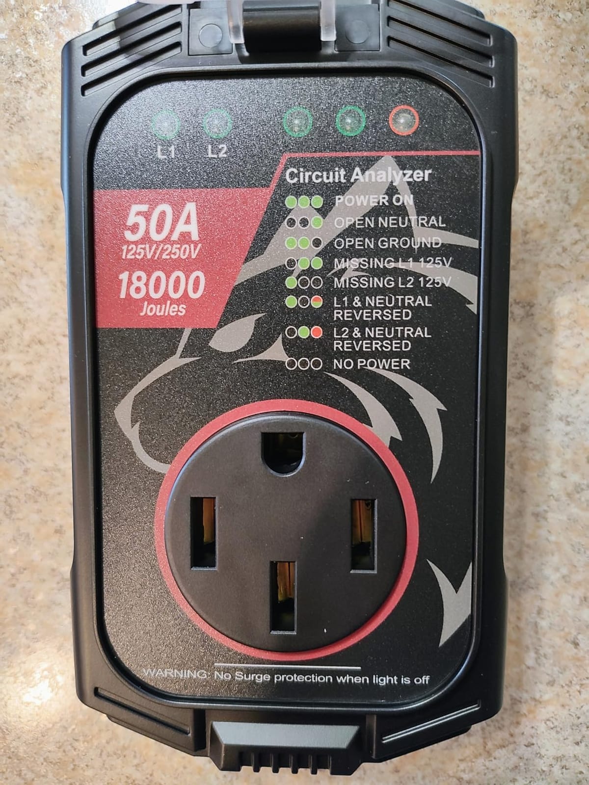 Vehiker 18000 Joules-RV Surge Protector 50 Amp, RV Power Surge Voltage Protection, RV Adapter Plug for Camper, Circuit Analyzer for Travel Trailers with Waterpoof Cover customer photo 2