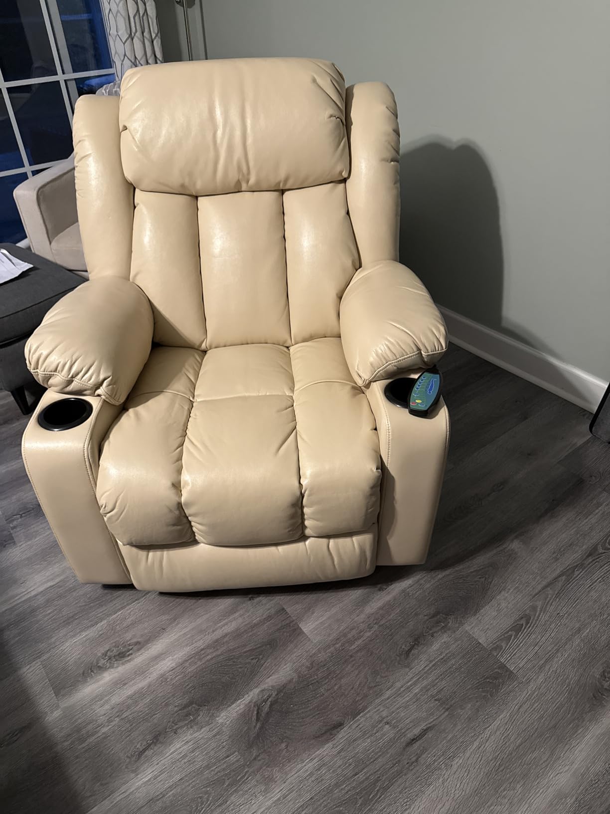 Power Lift Recliner Chair for Elderly, Leather (Cream) customer photo 2