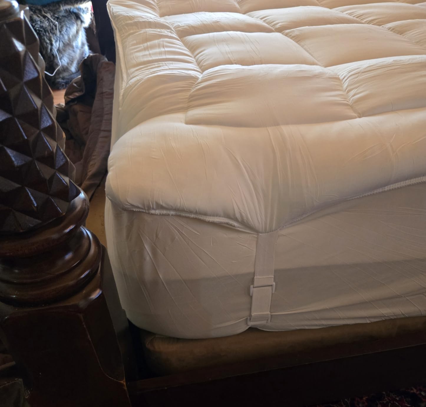 OLANLY Queen Bamboo Viscose Cooling Mattress Topper, Dark Gray customer photo 2