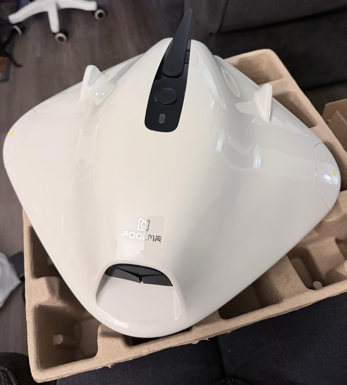 PoolMr Cordless Robot Pool Vacuum for Above Ground Pool,Grayish White customer photo 1