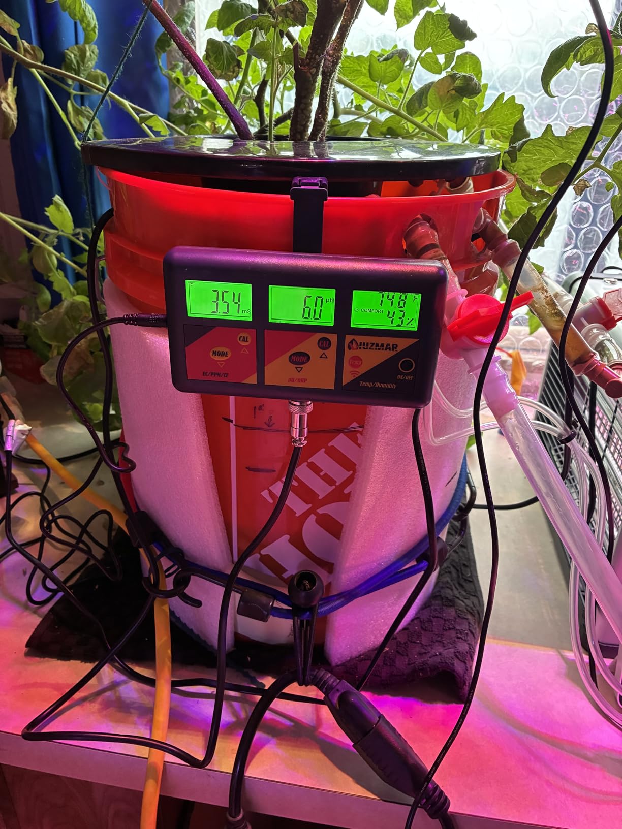 UIUZMAR pH EC Meter for Hydroponics 7 in 1 pH EC PPM CF ORP Temp Humidity customer photo 1