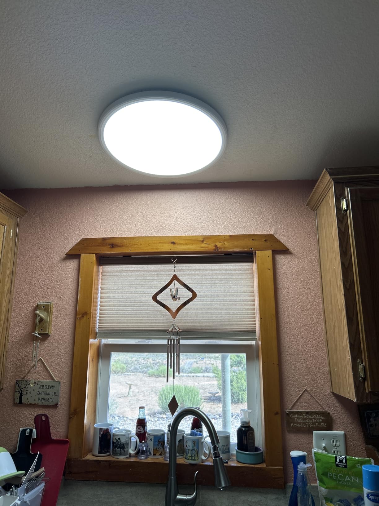 WKONCLDY 5CCT 3000k//3500k/4500k//5000k/6000k Selectable, Dimmable Led Flush Mount Ceiling Light, 20 Inch 5000LM Round Modern Flat Panel,Super Slim for Living Dining Kitchen Bedroom Room customer photo 2