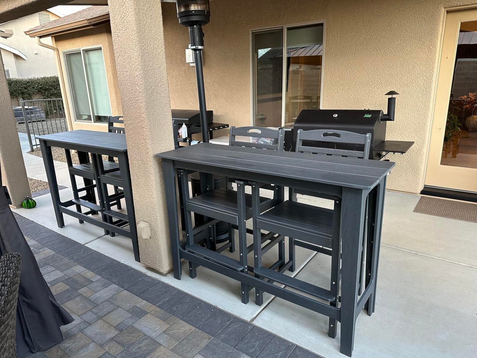 Ciokea 3 Pcs Outdoor Bar with Stools Set, 60