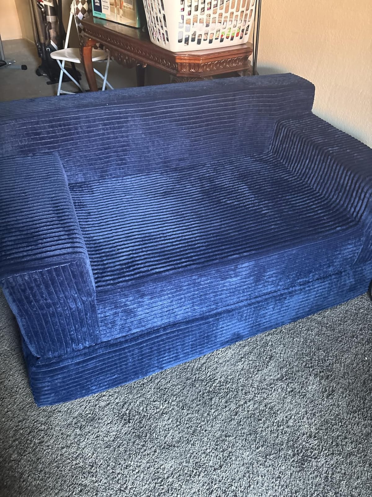 Erament Convertible Sofa Bed, Loveseat Folding Floor Futon Sleeper Sofa Couch Bed- Boneless Foldable Couch, Corduroy Pull Out Sofa Bed with 2 Pillows for Living Room & Bedroom customer photo 2