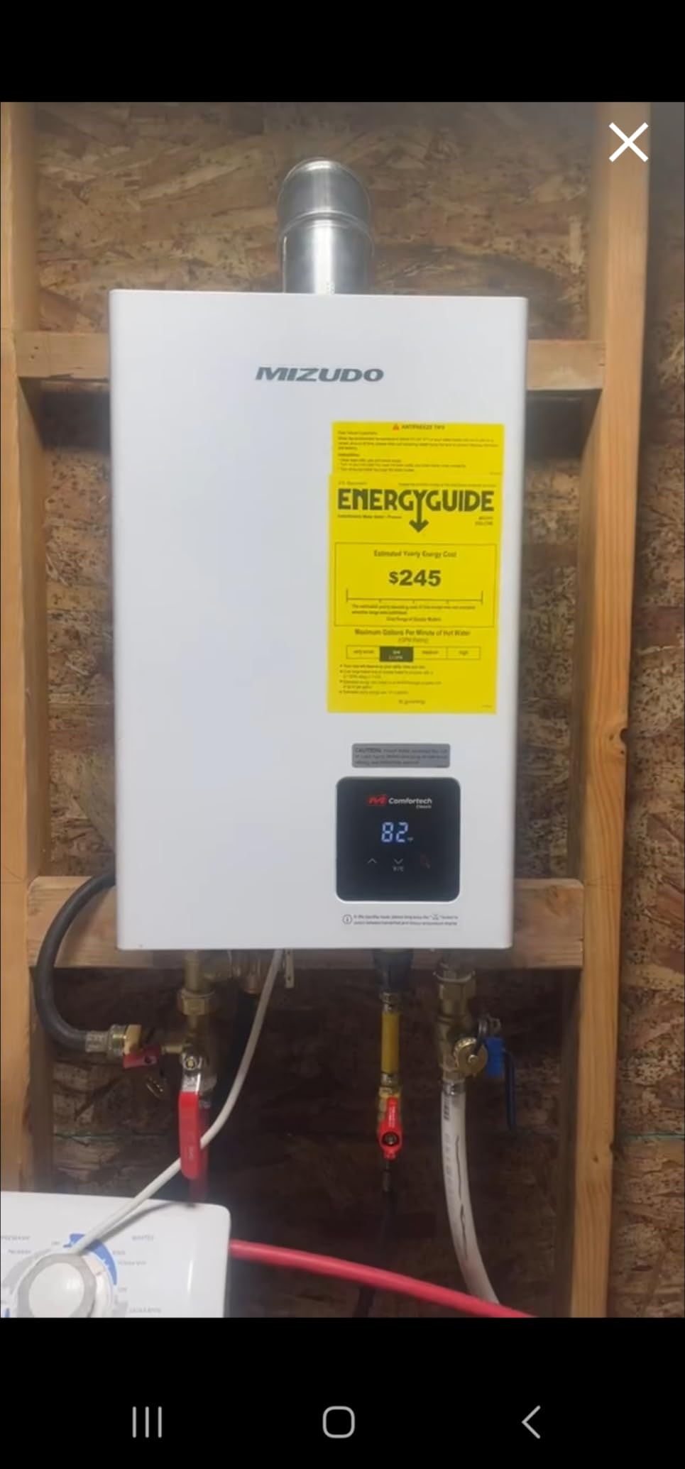 MIZUDO Natural Gas Tankless Water Heater, 199,000 BTU, Indoor customer photo 2