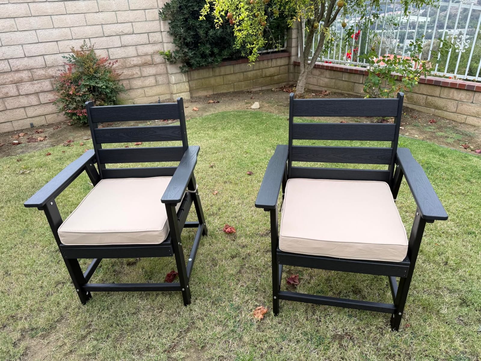 HDPE Dining Chair Set of 2, All-Weather Heavy Duty, Navy customer photo 1