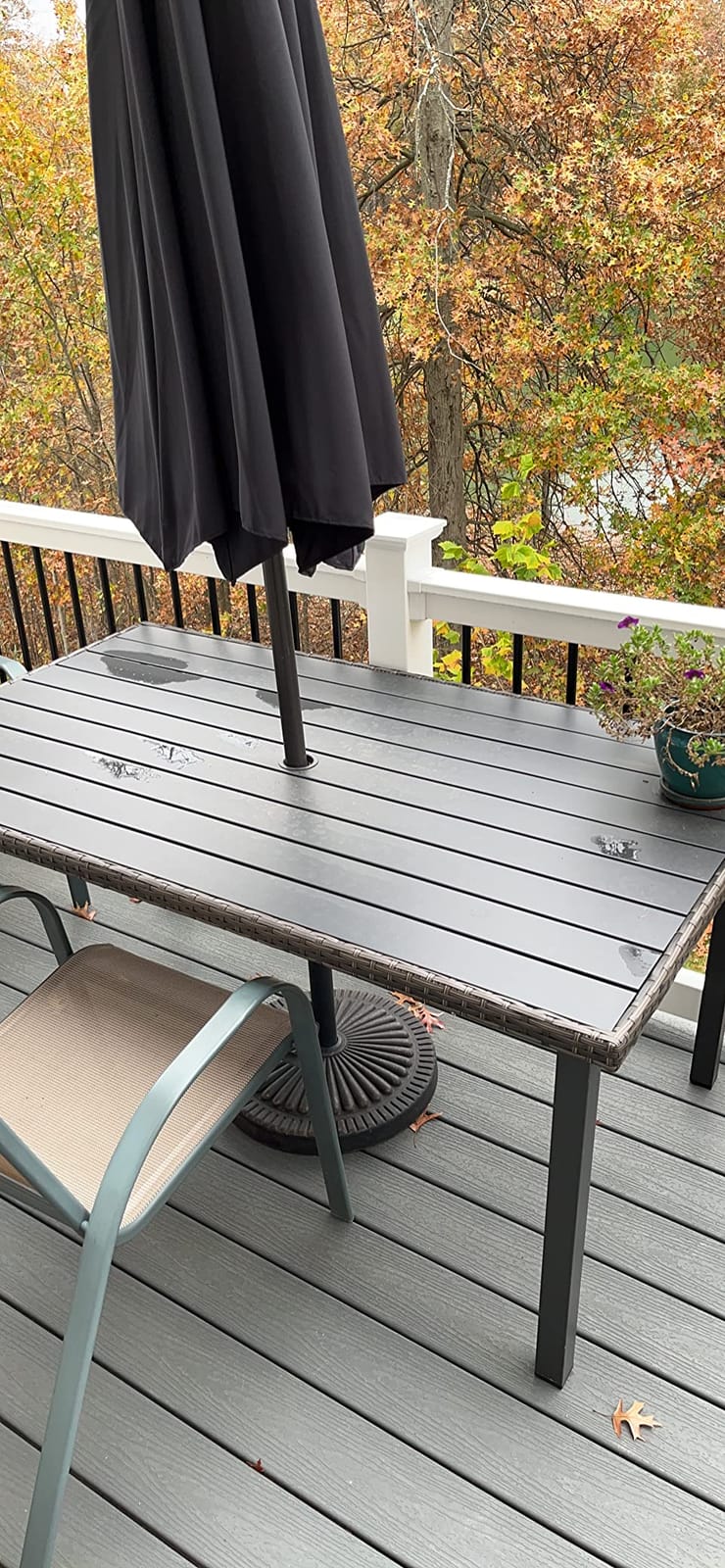HAPPATIO Outdoor Dining Table for 8, Large Rectangular Aluminum Patio Table with 1.9