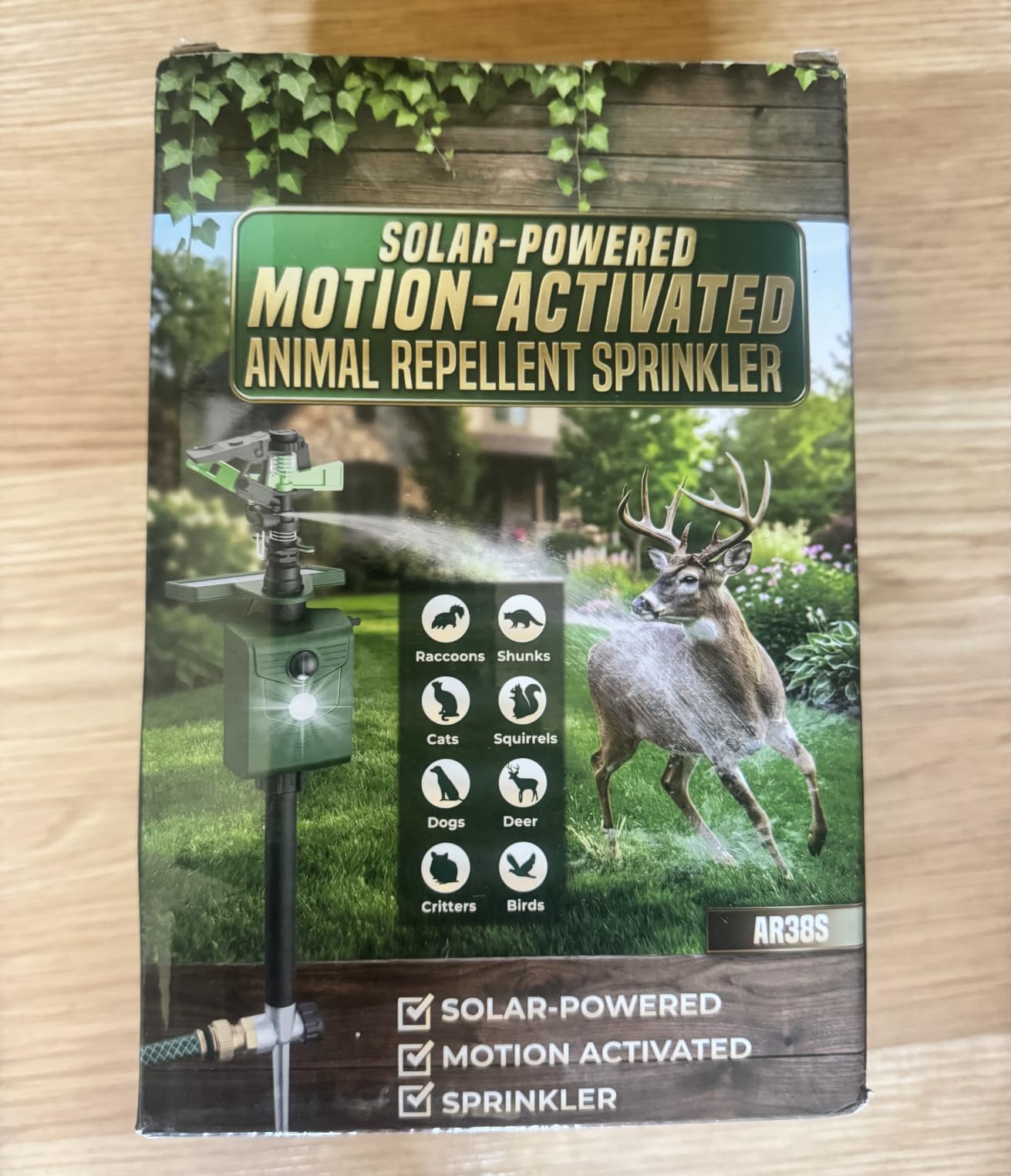 Motion Activated Animal Repeller with Water Sprinkler, Deer Repellent Devices Solar Powered, IP65 Waterproof Cat Repellent Outdoor with Flashing Light, Deter Deer Foxes Skunks Raccoons from Garden customer photo 1