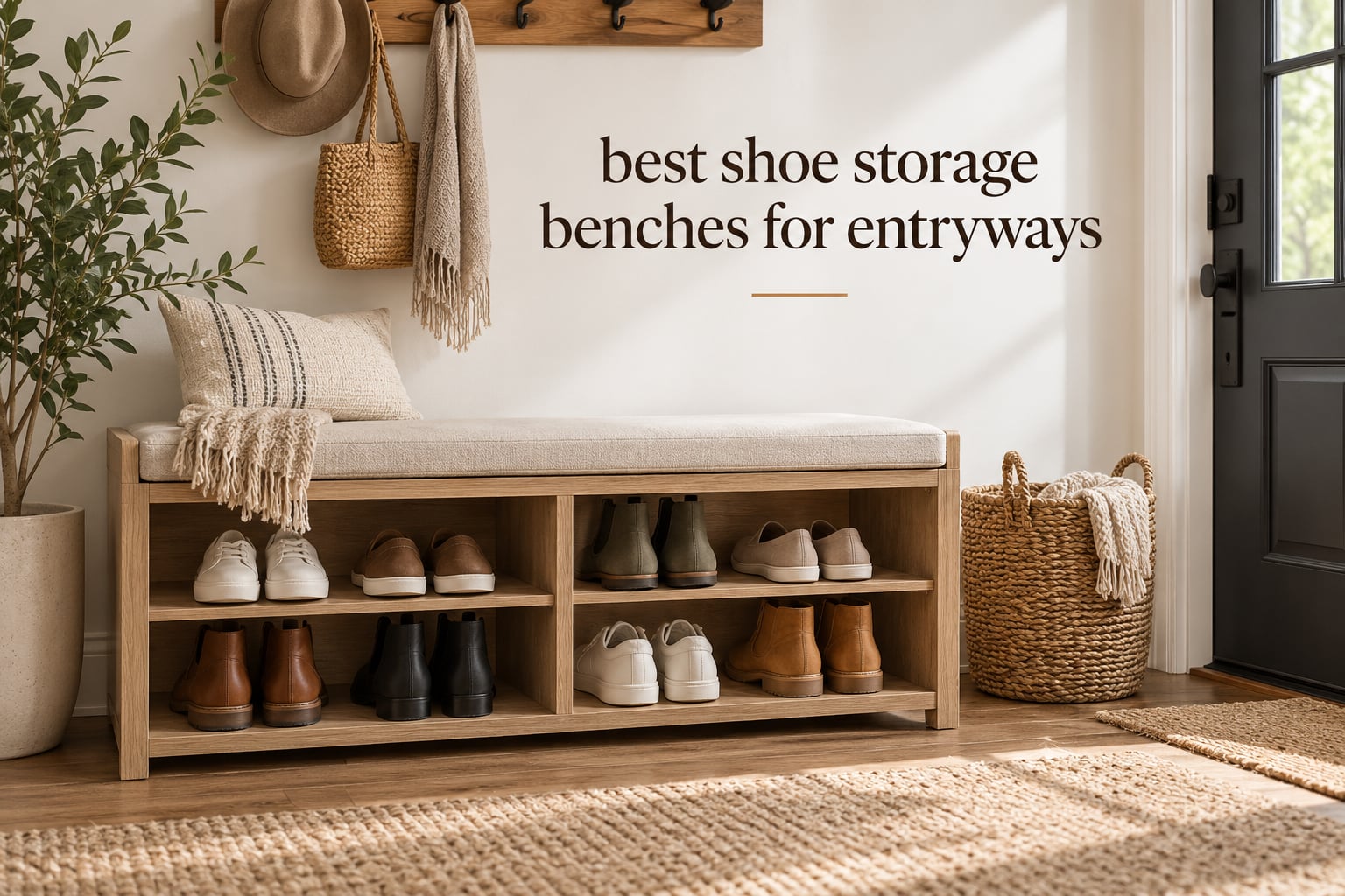 best shoe storage benches for entryways