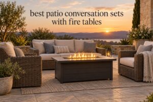 best patio conversation sets with fire tables