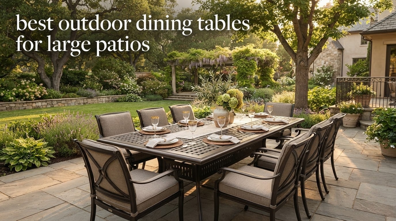 best outdoor dining tables for large patios