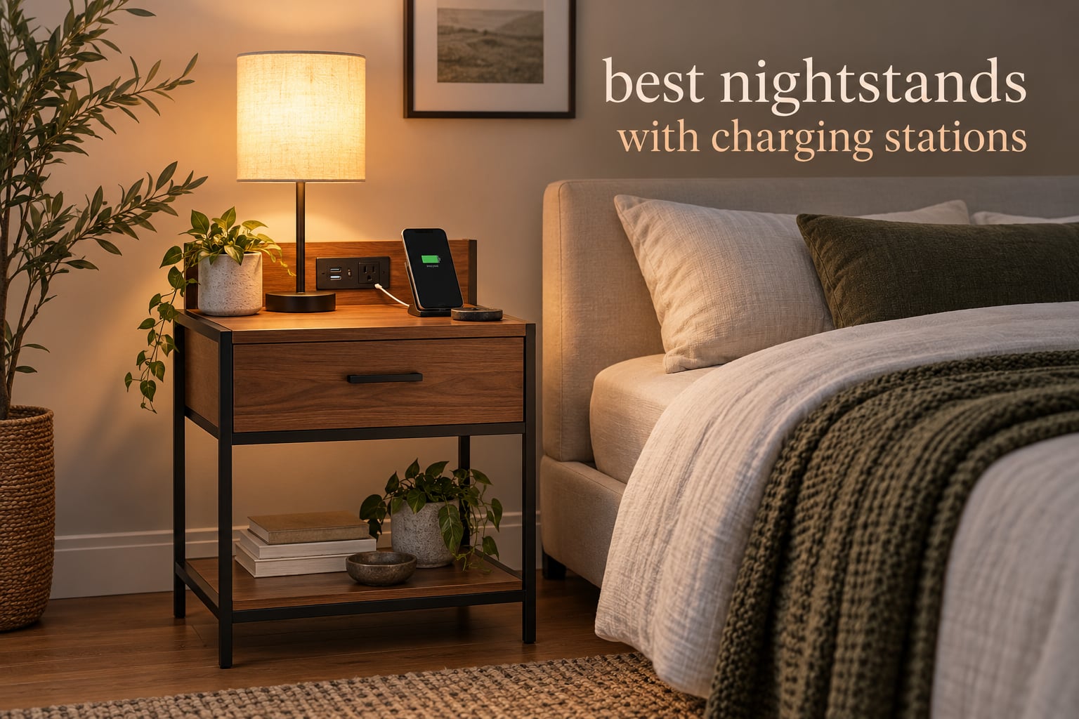 best nightstands with charging stations